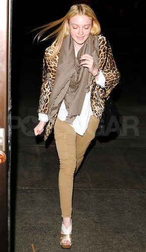 Dakota Fanning Goes Wild Via a Leopard Jacket