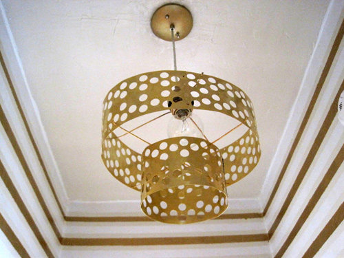 Use brass sheets to create this brass pendant lamp with punched-out polka dot patterns.
Use brass sheets to create this brass pendant lamp with punched-out polka dot patterns.