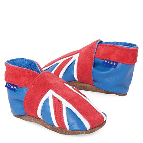 Inch Blue Union Jack Booties ($30) Inch Blue Union Jack Booties ($30)