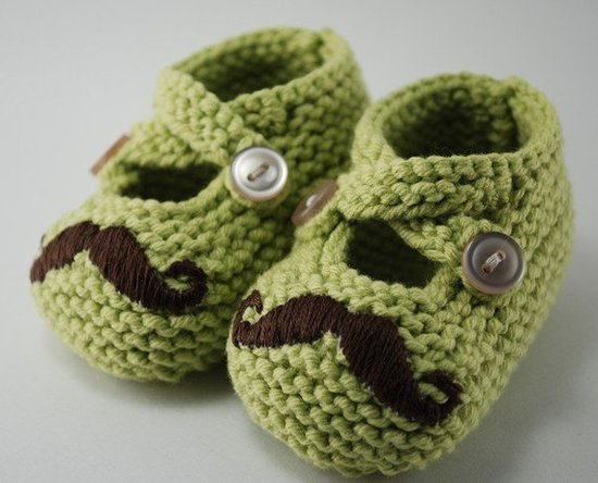 Pleasantly Plump Knits Mr. Mustache Booties 