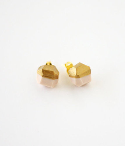 pale pink gold dipped earrings