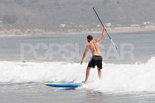 Robert Pattinson went paddleboarding shirtless.
Robert Pattinson went paddleboarding shirtless.