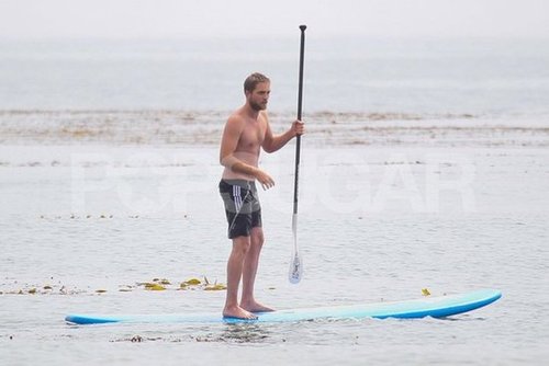 Robert Pattinson went shirtless in Malibu.
Robert Pattinson went shirtless in Malibu.