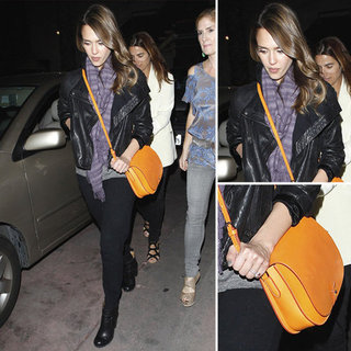Jessica Alba Orange Crossbody Bag