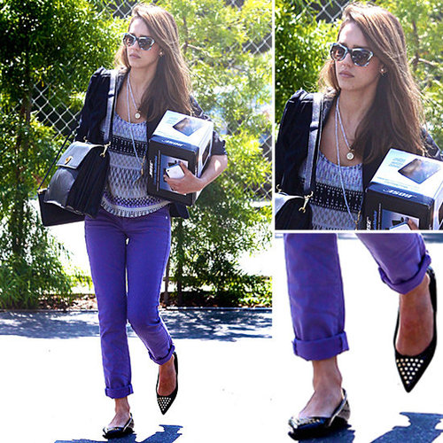 Jessica Alba Purple Jeans