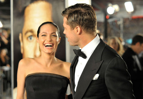 Angelina Jolie and Brad Pitt were full of laughs at the December 2008 LA premiere of his film The Curious Case of Benjamin Button.
Angelina Jolie and Brad Pitt were full of laughs at the December 2008 LA premiere of his film The Curious Case of Benjamin Button.