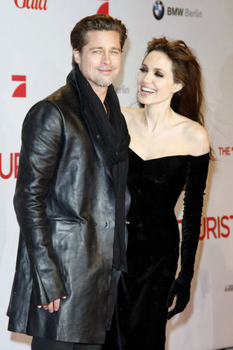 Angelina Jolie and Brad Pitt traveled to Berlin in December 2010 for the premiere of her spy thriller The Tourist.
Angelina Jolie and Brad Pitt traveled to Berlin in December 2010 for the premiere of her spy thriller The Tourist.