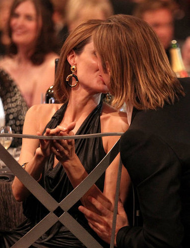 Angelina Jolie and Brad Pitt kissed during the January 2012 SAG Awards.
Angelina Jolie and Brad Pitt kissed during the January 2012 SAG Awards.