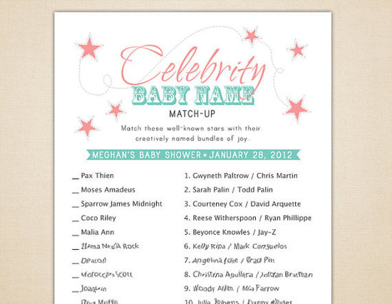 Celebrity Baby Name Game Celebrity Baby Name Game