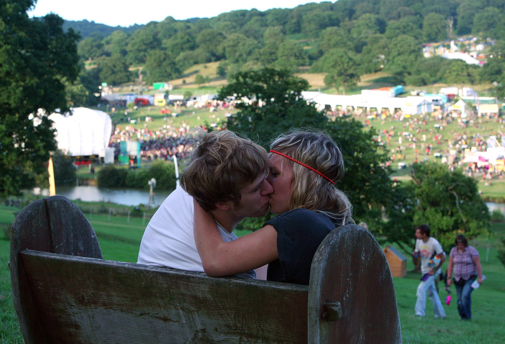 This pair went in for the smooch at the Big Chill Festival near Ledbury, Herefordshire, England.
This pair went in for the smooch at the Big Chill Festival near Ledbury, Herefordshire, England.