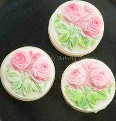 Almond Sugar Cherry Blossom and Rose Cookies