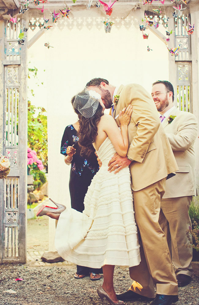 Dainty and delicate, colorful paper cranes add a dreamy, quirky touch to an otherwise soft, romantic setting.
Photo by Heidi Geldhauser from Our Labor of Love via Green Wedding Shoes
Dainty and delicate, colorful paper cranes add a dreamy, quirky touch to an otherwise soft, romantic setting.
Photo by Heidi Geldhauser from Our Labor of Love via Green Wedding Shoes