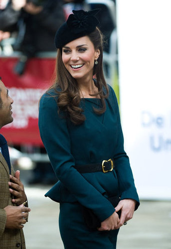 We love that she added a gold buckle belt to her LK Bennett teal peplum skirt suit.
We love that she added a gold buckle belt to her LK Bennett teal peplum skirt suit.