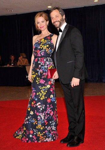 Leslie Mann and Judd Apatow posed together on the red carpet.
Leslie Mann and Judd Apatow posed together on the red carpet.