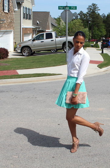 MINT PLEATED SKIRT