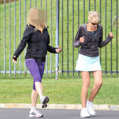 Blond Actress Jogging in Lululemon Jacket