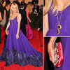 Pictures of Diane Kruger in Feather Hemmed Purple Prada Dress on the Red Carpet at the 2012 Met Costume Institue Gala