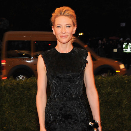 Cate Blanchett in Black Feathered McQueen Pictures at 2012 Met Gala