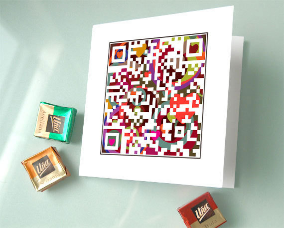 The QR code card ($8 each) is a geek's dream: scan the code and a personalized message pops up on your phone. It works as a fun thank-you note, too.
The QR code card ($8 each) is a geek's dream: scan the code and a personalized message pops up on your phone. It works as a fun thank-you note, too.