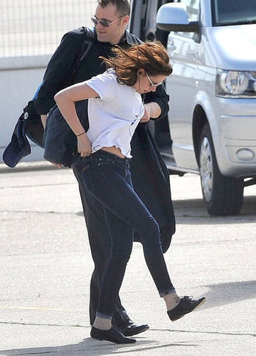 Kristen Stewart's hair blew back in the wind.
Kristen Stewart's hair blew back in the wind.