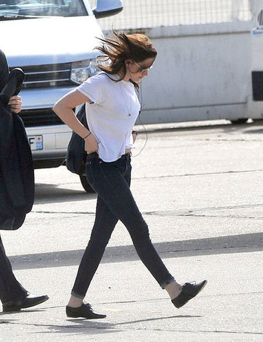 Kristen Stewart traveled solo.
Kristen Stewart traveled solo.