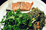 Salmon with French Lentils and Kale Slaw