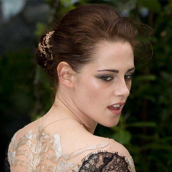 Kristen Stewart's Gold Chain Updo