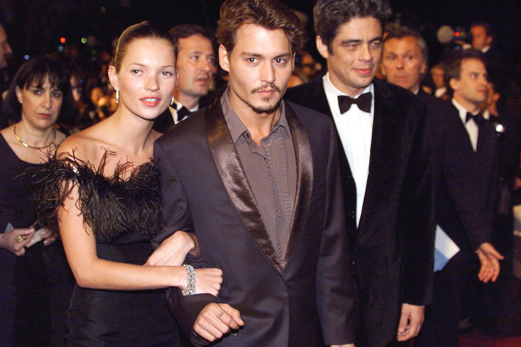 Kate Moss held onto Johnny Depp at the Cannes Film Festival in 1998.
Kate Moss held onto Johnny Depp at the Cannes Film Festival in 1998.