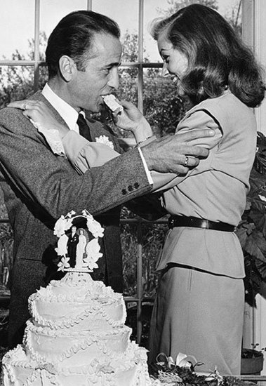 Lauren Bacall and Humphrey Bogart Dig in