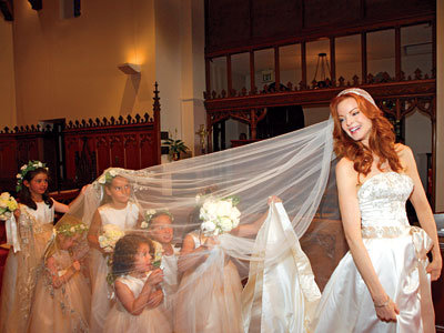 Marcia Cross's Flower Girl Peek-a-Boo