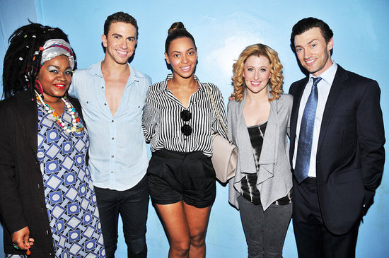 Beyoncé Knowles posed backstage with the Broadway cast of Ghost. Beyoncé Knowles posed backstage with the Broadway cast of Ghost.