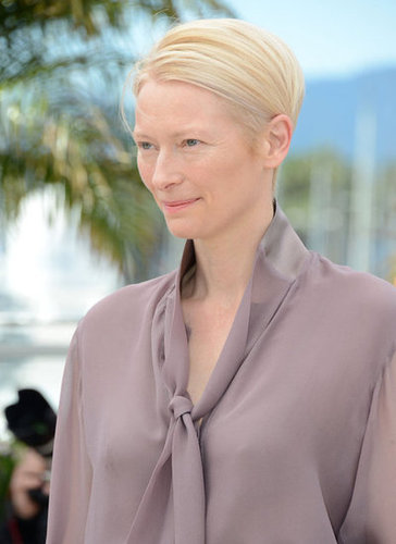 Tilda Swinton opted for a fresh-faced look at the Moonrise Kingdom photocall.
Tilda Swinton opted for a fresh-faced look at the Moonrise Kingdom photocall.