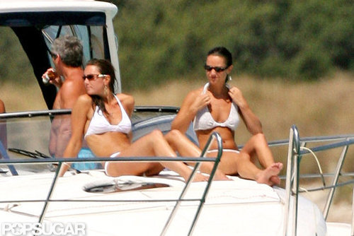 Kate and Pippa Middleton lounged on a boat in the Mediterranean Sea wearing white bikinis during a September 2006 trip.
Kate and Pippa Middleton lounged on a boat in the Mediterranean Sea wearing white bikinis during a September 2006 trip.