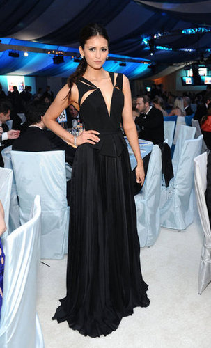 Nina Dobrev looked superchic in a black cutout-infused J. Mendel gown at Elton John's 2012 Oscars party.
Nina Dobrev looked superchic in a black cutout-infused J. Mendel gown at Elton John's 2012 Oscars party.
