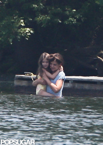 Katie Holmes carried Suri Cruise through the water in a pond in Kent, CT.
Katie Holmes carried Suri Cruise through the water in a pond in Kent, CT.