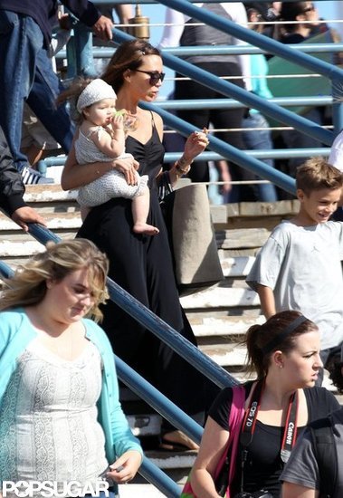 Victoria Beckham carried daughter Harper Beckham at the Santa Monica Pier with son Romeo Beckham.
Victoria Beckham carried daughter Harper Beckham at the Santa Monica Pier with son Romeo Beckham.