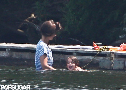 Katie Holmes helped Suri Cruise into the water while visiting a pond in Kent, CT.
Katie Holmes helped Suri Cruise into the water while visiting a pond in Kent, CT.