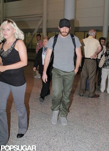 Jake Gyllenhaal sported a backpack while walking through the Toronto airport.
Jake Gyllenhaal sported a backpack while walking through the Toronto airport.