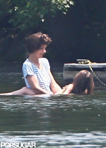 Katie Holmes and Suri Cruise waded through the water while visiting a pond in Kent, CT.
Katie Holmes and Suri Cruise waded through the water while visiting a pond in Kent, CT.