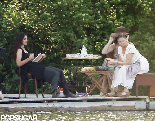 Katie Holmes used a book as a prop while filming in Connecticut.
Katie Holmes used a book as a prop while filming in Connecticut.