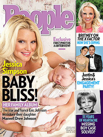 The first images of Jessica Simpson's daughter, Maxwell Johnson, were revealed on the cover of People.
The first images of Jessica Simpson's daughter, Maxwell Johnson, were revealed on the cover of People.