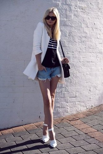 Don't think too hard — this effortless combo relies on a white blazer and basic cutoffs.
Photo courtesy of Tuula
Don't think too hard — this effortless combo relies on a white blazer and basic cutoffs.
Photo courtesy of Tuula