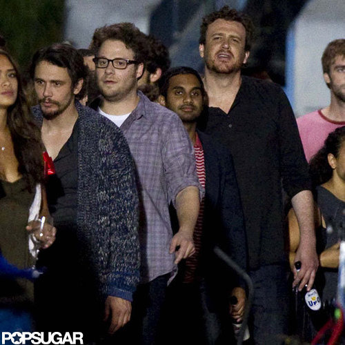 Seth Rogen, Jason Segel, and James Franco got together to film on the set of The End of the World in NYC.
Seth Rogen, Jason Segel, and James Franco got together to film on the set of The End of the World in NYC.