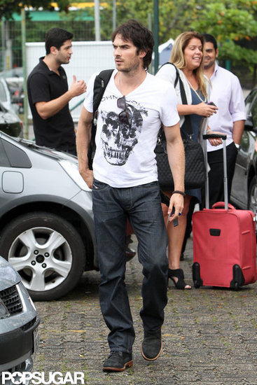 Ian Somerhalder went for a helicopter ride in Brazil. Ian Somerhalder went for a helicopter ride in Brazil.