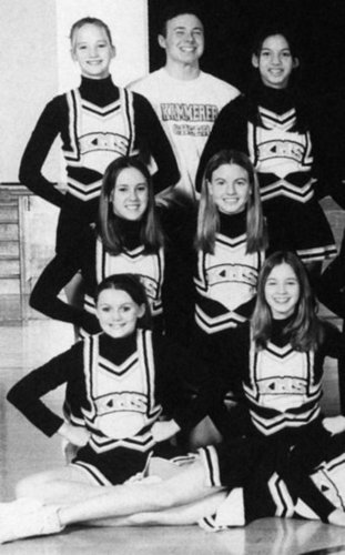Jennifer Lawrence, top left, led cheers.
Jennifer Lawrence, top left, led cheers.