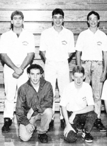 Jimmy Fallon, top center, struck a pose with his teammates.
Jimmy Fallon, top center, struck a pose with his teammates.
