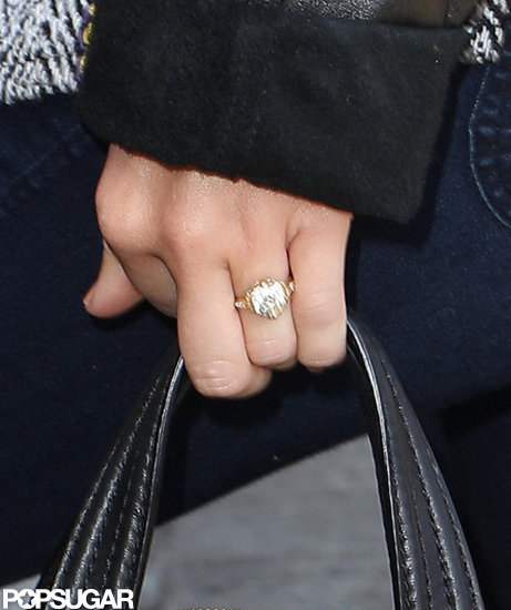 Miley Cyrus's engagement ring was sparkling at LAX.
Miley Cyrus's engagement ring was sparkling at LAX.
