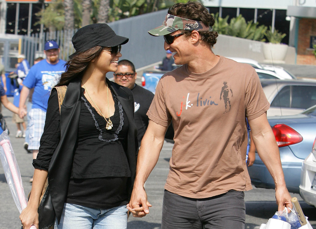 Matthew and pregnant Camila showed their happy sides while out in LA in May 2008.
Matthew and pregnant Camila showed their happy sides while out in LA in May 2008.