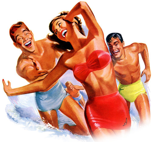 It's all fun and games until you get tackled by a bunch of creepy guys at the beach.
It's all fun and games until you get tackled by a bunch of creepy guys at the beach.