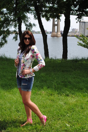 Floral Blazer with denim